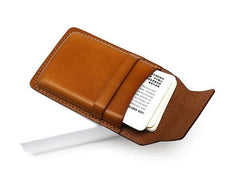 Badass Leather Mens Card Wallet Front Pocket Wallets Small Slim Wallet Change Wallet for Men - imessengerbags