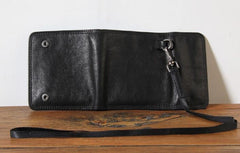 Genuine Leather Mens Cool billfold Leather Wallet Men Small Wallets Trifold for Men - imessengerbags