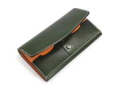 Cool Handmade Mens Leather Long Wallet Envelope Long Bifold Wallet for Men - imessengerbags