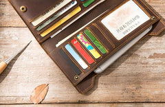 Vintage Cool Mens long Wallet Leather Wallet Long Wallet for Men - imessengerbags