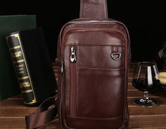 Cool Leather Mens Sling Bag Sling Shoulder Bag Sling Backpacks Chest Bag for men - imessengerbags