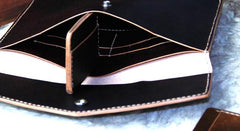 Handmade Leather Mens Large Clutch Wallet Wristlet Wallet iPad Case