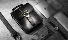 Handmade Leather Mens Cool Messenger Bag Sling Bag Chest Bag Bike Bag Cycling Bag for men - imessengerbags