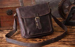 Handmade Leather Mens Cool Shoulder Bag Messenger Bag Chest Bag Bike Bag Cycling Bag for men - imessengerbags