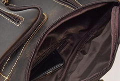 Cool Leather Chest Bag Sling CrossBody Bag Sling Travel Bag Sling Hiking Bag For Men