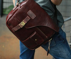 Cool Leather Mens Large Messenger Bags Shoulder Bag for men