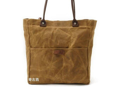 Mens Waxed Canvas Tote Bag Canvas Shopper Bag Canvas Shoulder Bag for Men