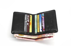 Leather Mens Front Pocket Wallet Small Wallet Slim Wallet Card Wallet for Men - imessengerbags
