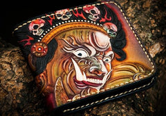Handmade Leather Mah¨¡k¨¡la Tooled Mens billfold Wallet Cool Leather Wallet Slim Wallet for Men - imessengerbags