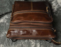 Mens Leather Small Side Bag Messenger Bag Courier bag for Men - imessengerbags