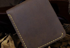 Handmade Leather Mens Cool Slim Leather Wallet Men billfold Wallets Bifold for Men - imessengerbags