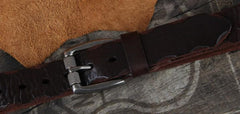 Genuine Leather Punk Rock Biker Trucker Mens Belt Men Black Coffee Belt for Men