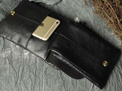 Leather Mens Small Side Bag COURIER BAG Waist Bag Holster Belt Case Belt Pouch for Men
