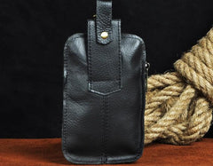 Small Mens Leather Belt Pouch Holster Belt Case Cell Phone Waist Pouch for Men - imessengerbags