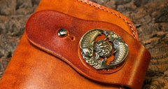 Handmade Long Wallet Mens Cool Leather Chain Wallet Biker Trucker Wallet with Chain - imessengerbags
