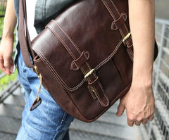 Cool Leather Mens Large Messenger Bag Shoulder Bag for men