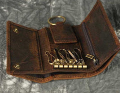 Cool Small Leather Mens Keys Wallet Car Keys Holder Car Key Case for Men - imessengerbags