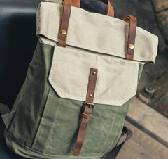 Cool Canvas Gray Travel Bag Mens Backpack Canvas Canvas School Bag for Men