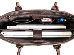 Genuine Leather Mens Briefcase Messenger Bag Laptop Bag Shoulder Bag for men