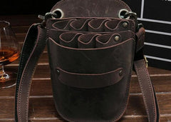 Cool Leather Mens Hairstylist Tool case barber pouch scissors case Belt Pouch
