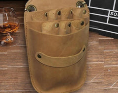Cool Leather Mens Hairstylist Tool case barber pouch scissors case Belt Pouch