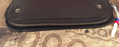Genuine Leather Mens Cool billfold Long Leather Wallet Men Small Wallets Bifold for Men - imessengerbags