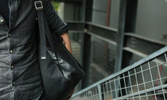 Black Leather Mens Backpack Travel Backpacks Laptop Backpack for men - imessengerbags