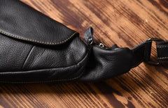 Genuine Leather Mens Cool Chest Bag Sling Bag Crossbody Bag Travel Bag Hiking Bag for men - imessengerbags