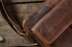 Handmade Leather Mens Cool Shoulder Bag Messenger Bag Chest Bag Bike Bag Cycling Bag for men - imessengerbags