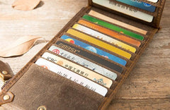 Cool Canvas Leather Mens Bifold Long Cards Wallet Long Wallet for Men - imessengerbags