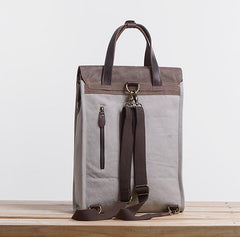 Cool Canvas Gray Mens Handbag Canvas Backpack Canvas Travel Bag for Men