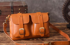 Handmade Leather Mens Cool Shoulder Bag Messenger Bag Chest Bag Bike Bag Cycling Bag for men - imessengerbags