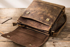 Small Leather Vintage Mens Cool Messenger Bags Shoulder Bags  for Men