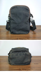 Blue Denim Mens Small Vertical Shoulder Bags Denim Side Bag Vintage Messenger Bag For Women