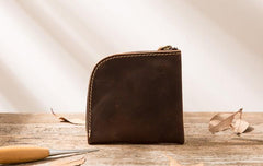 Cool Leather Mens Front Pocket Wallet Vintage Small Wallets for Men - imessengerbags