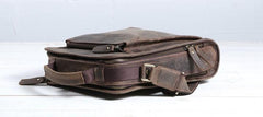 Cool Coffee Vintage Leather Mens Messenger Bags Shoulder Bag for Men