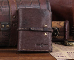 Genuine Leather Mens Cool Slim Long billfold Leather Wallet Men Small Wallets Bifold for Men - imessengerbags