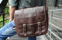 Cool Leather Mens Large Messenger Bag Shoulder Bag for men