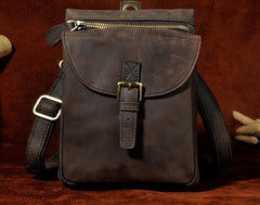 Cool Mens Leather Side Bag Belt Pouch Holster Belt Case Pack Waist Pouch for Men