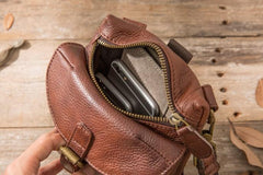 Cool Leather Coffee Belt Pouches Mens Waist Bag Shoulder Bag for Men - imessengerbags