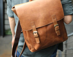 Cool Leather Mens Backpack Travel Backpack Laptop Backpack for men