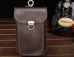 Leather Mens Cigarette Case with Belt Loop Cell Phone Holster Belt Pouch for Men