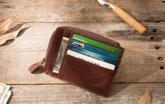 Leather Mens Slim Card Holder Front Pocket Wallets Card Wallets for Men - imessengerbags