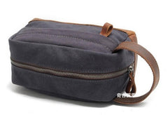 Cool Canvas Leather Mens Zipper Wristlet Bags Vintage Clutch Zipper Bags for Men