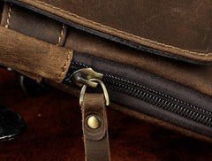 Mens Leather Small COURIER BAG Side Bag Waist Pouch Holster Belt Case Belt Pouch for Men - imessengerbags
