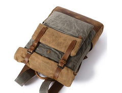 Waxed Canvas Mens Travel Backpacks Canvas School Backpacks Laptop Backpack for Men - imessengerbags