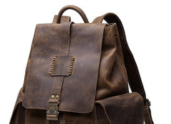 Vintage Leather Mens Cool Backpack Large Travel Bag Hiking Bag for men