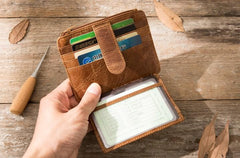 Leather Mens Slim Card Holder Front Pocket Wallet Card Wallets for Men - imessengerbags