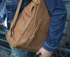 Cool Leather Mens Backpacks Travel Backpack Laptop Backpack for Men