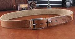 Genuine Leather Punk Rock Biker Trucker Mens Belt Men Black Coffee Belt for Men